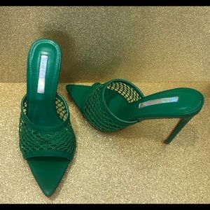 NWB Green Mule Heels